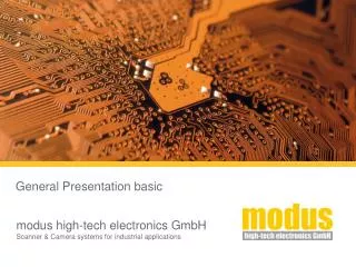 modus high-tech electronics GmbH Scanner &amp; Camera systems for industrial applications