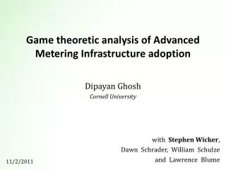 Game theoretic analysis of Advanced Metering Infrastructure adoption