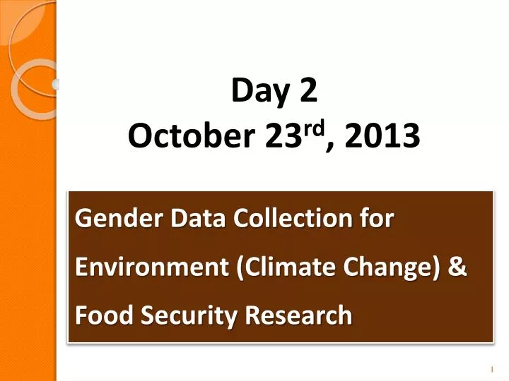 gender data collection for environment climate change food security research