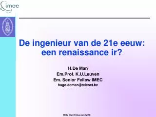 de ingenieur van de 21e eeuw een renaissance ir