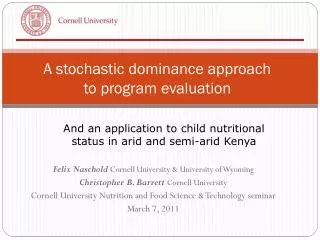 A stochastic dominance approach to program evaluation
