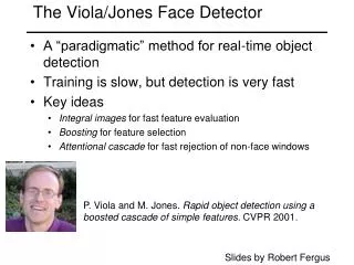 The Viola/Jones Face Detector