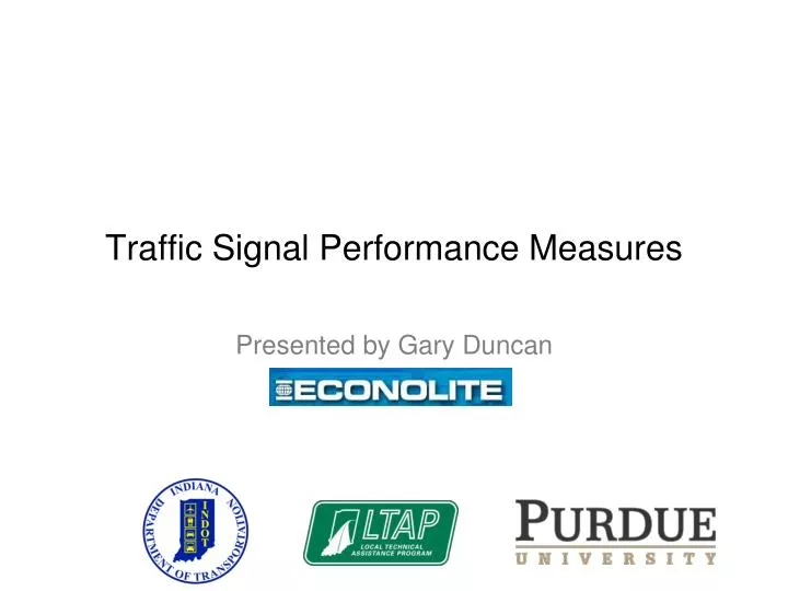 traffic signal performance measures