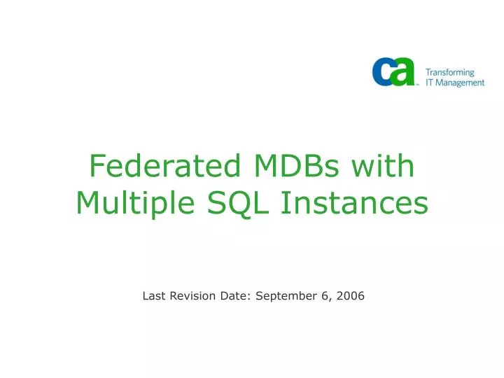 federated mdbs with multiple sql instances