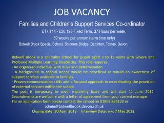 JOB VACANCY