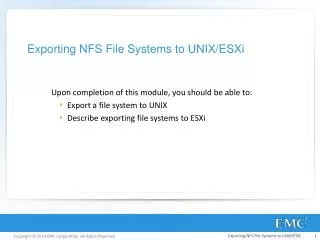 Exporting NFS File Systems to UNIX/ESXi
