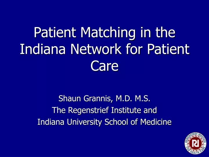 patient matching in the indiana network for patient care