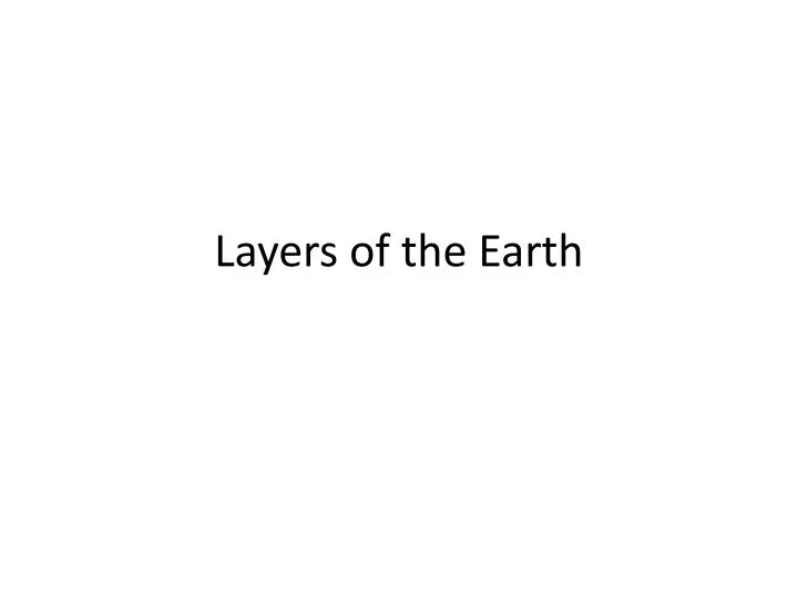 layers of the earth