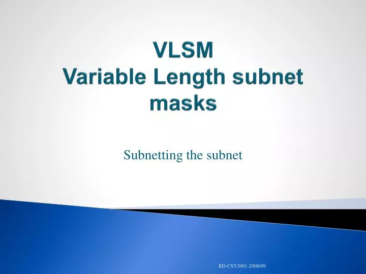 vlsm variable length subnet masks