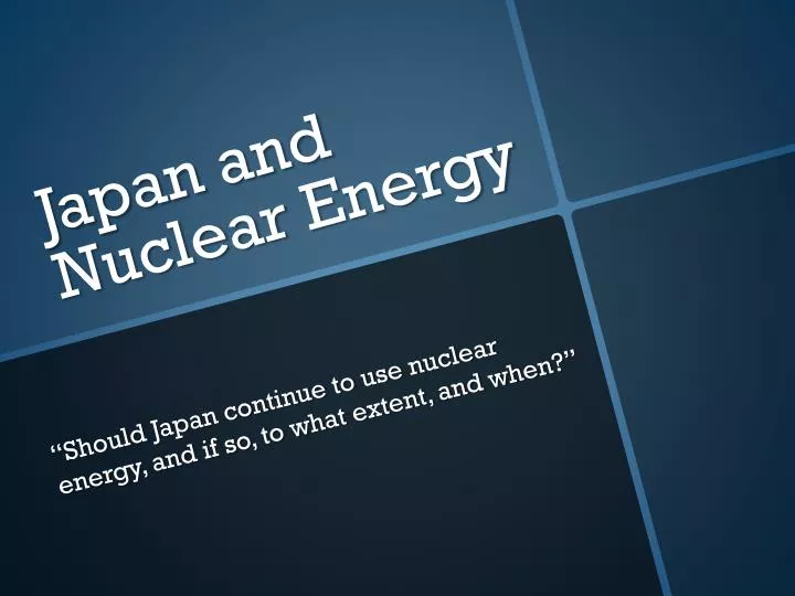 japan and nuclear energy