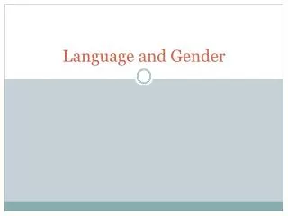 Language and Gender