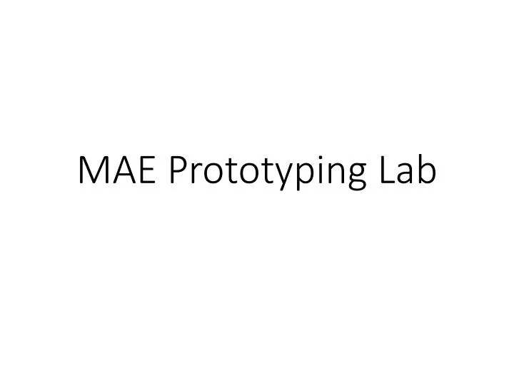 mae prototyping lab