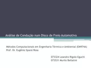 an lise de condu o num disco de freio automotivo