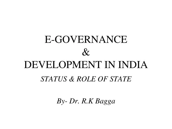 e governance development in india