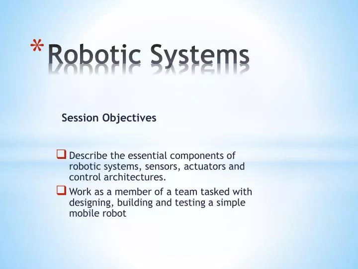 robotic systems