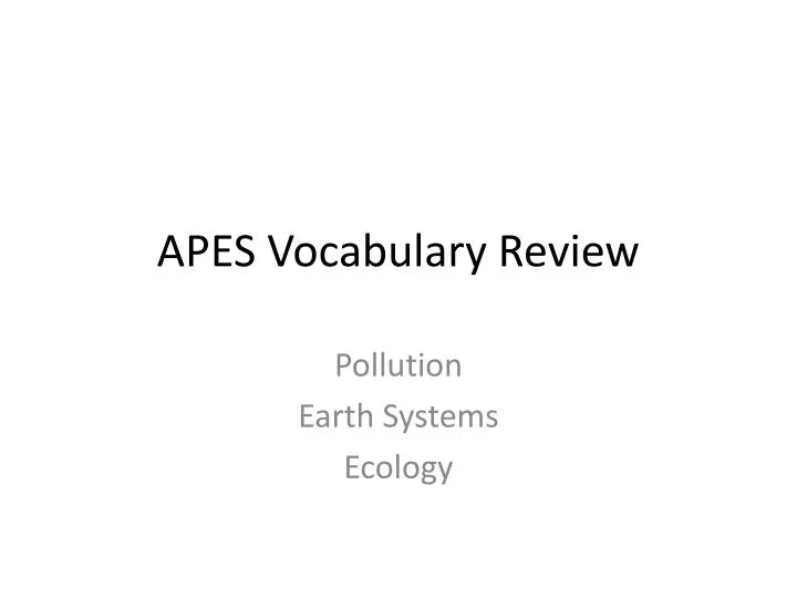 apes vocabulary review