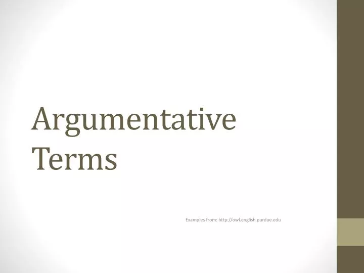 argumentative terms