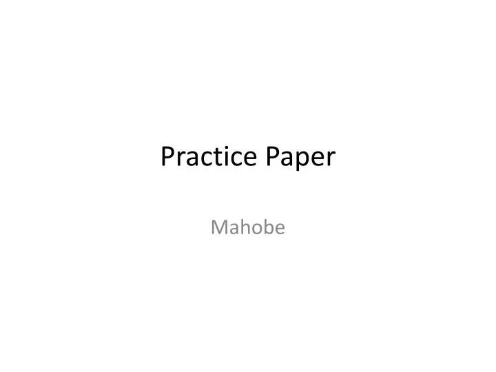 practice paper