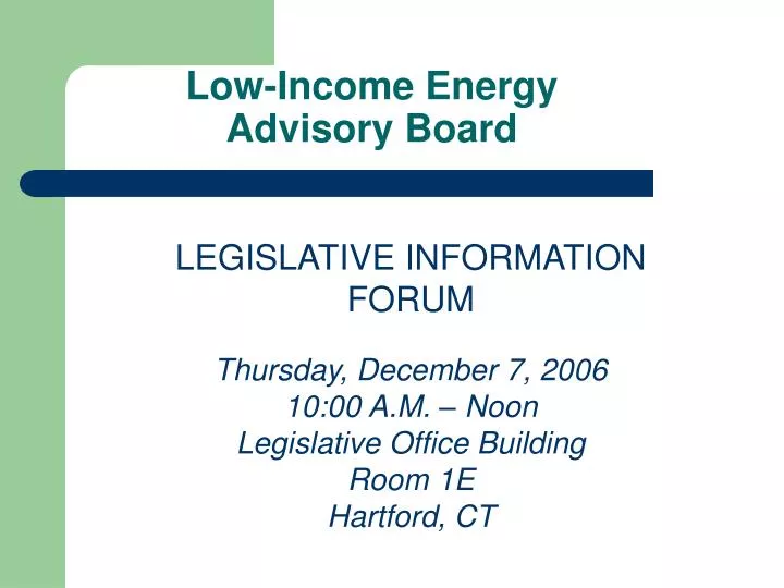 low income energy advisory board