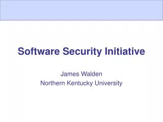 Software Security Initiative