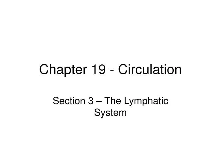 chapter 19 circulation