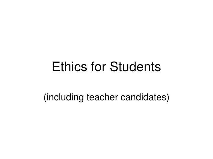 ethics for students