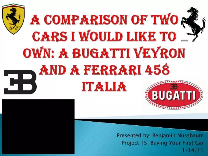 a comparison of two cars i would like to own a bugatti veyron and a ferrari 458 italia