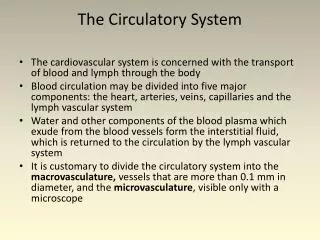 The Circulatory System