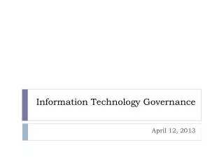 Information Technology Governance