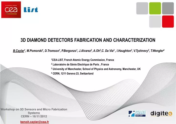 3d diamond detectors fabrication and characterization