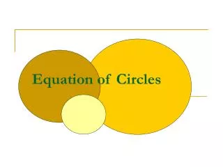 Equation of Circles