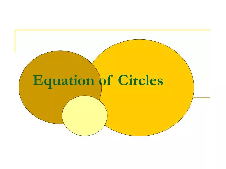equation of circles