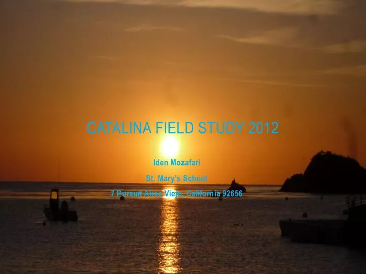 catalina field study 2012