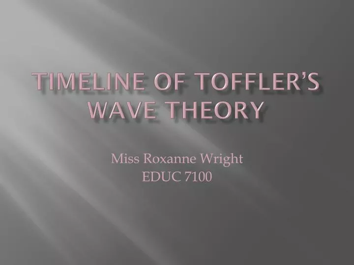 timeline of toffler s wave theory