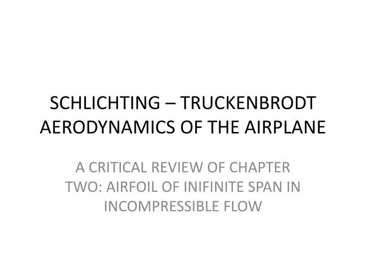 schlichting truckenbrodt aerodynamics of the airplane