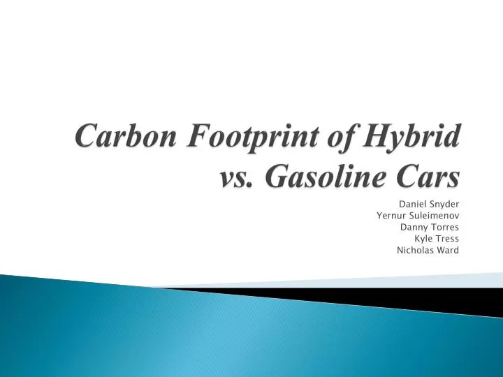 carbon footprint of hybrid vs gasoline cars