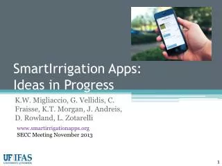 SmartIrrigation Apps: Ideas in Progress