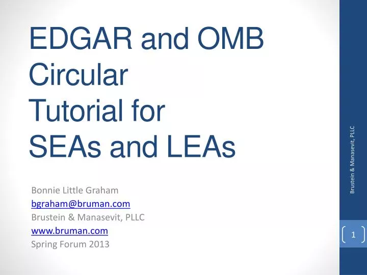 edgar and omb circular tutorial for seas and leas