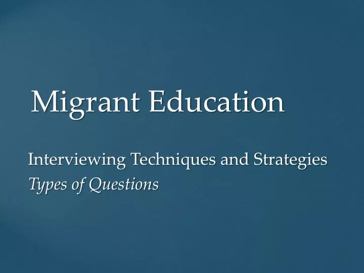 migrant education