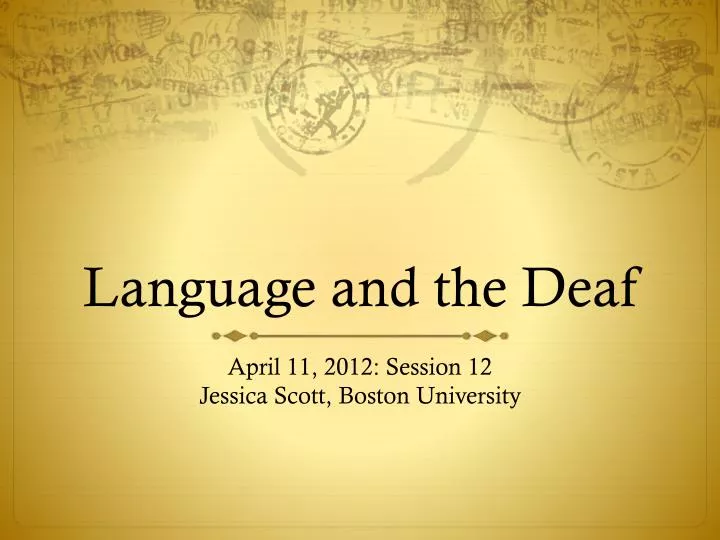 language and the deaf