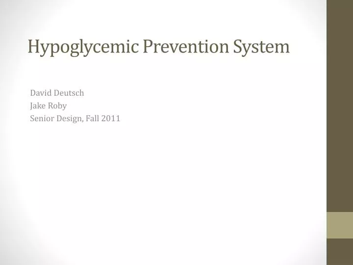 hypoglycemic prevention syste m