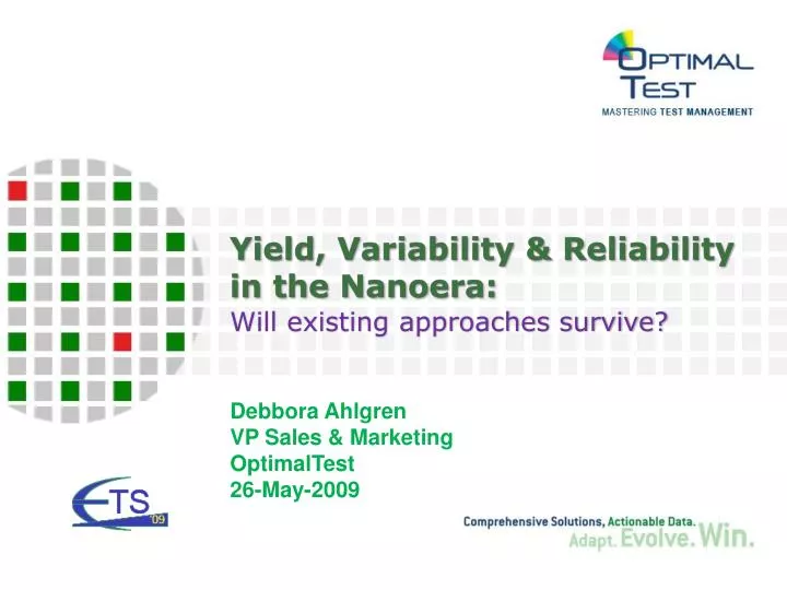 yield v a riability reliability in the nanoera