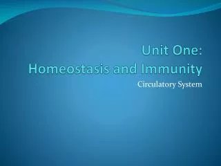 unit one homeostasis and immunity