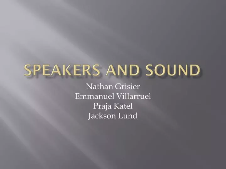 speakers and sound
