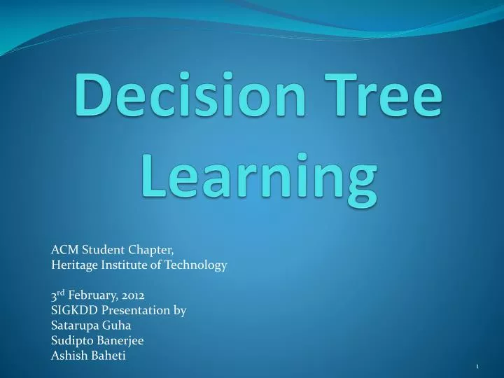 decision tree learning