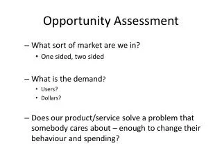 Opportunity Assessment