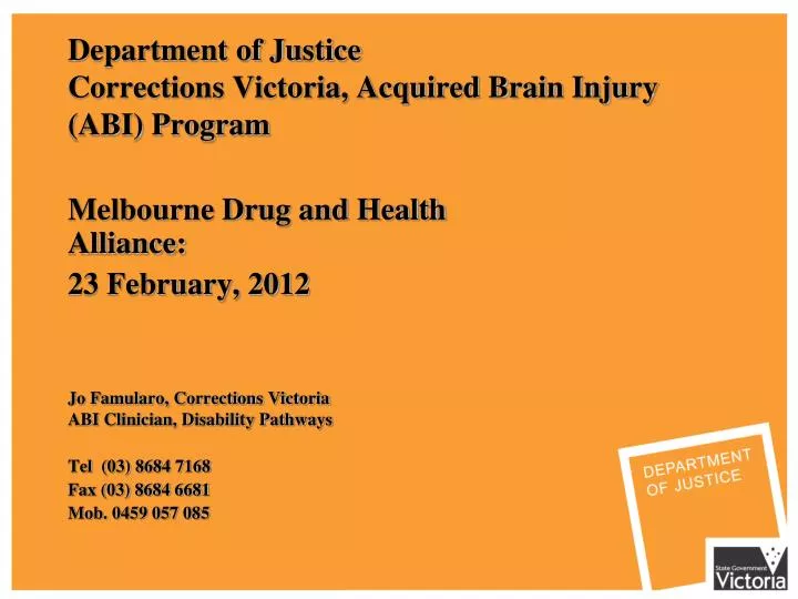 department of justice corrections victoria acquired brain injury abi program