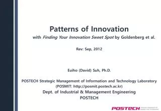 Patterns of Innovation with Finding Your Innovation Sweet Spot by Goldenberg et al.