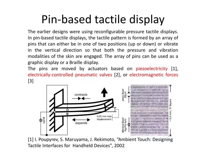 pin based tactile display