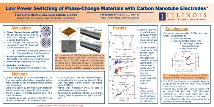 low power switching of phase change materials with carbon nanotube electrodes